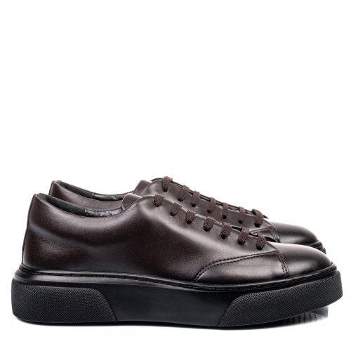 Pantofi sport maro negru piele naturala 3ve761