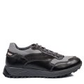 PANTOFI SPORT NEGRU GRI DESCHIS PIELE NATURALA 3VE28