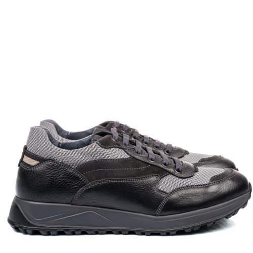 Pantofi sport negru gri deschis piele naturala 3ve28