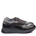 PANTOFI SPORT NEGRU GRI DESCHIS PIELE NATURALA 3VE28