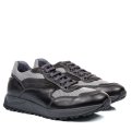 PANTOFI SPORT NEGRU GRI DESCHIS PIELE NATURALA 3VE28
