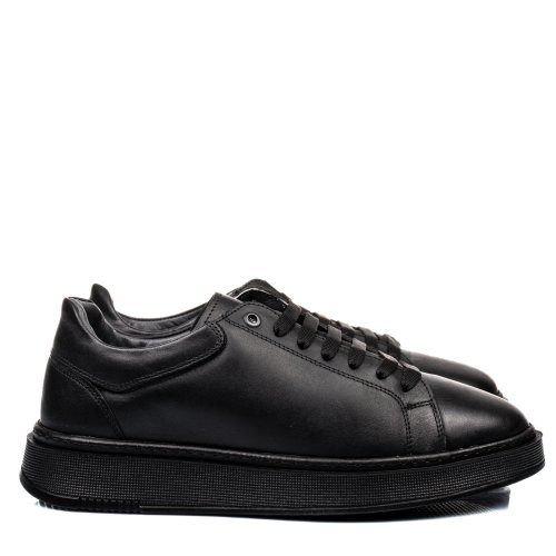 Pantofi sport negri piele naturala hveog001