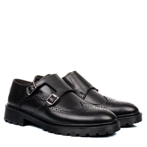 Pantofi negri piele naturala bveck-143