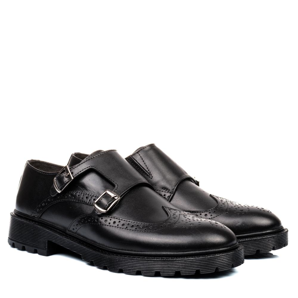 PANTOFI NEGRI PIELE NATURALA BVECK-143
