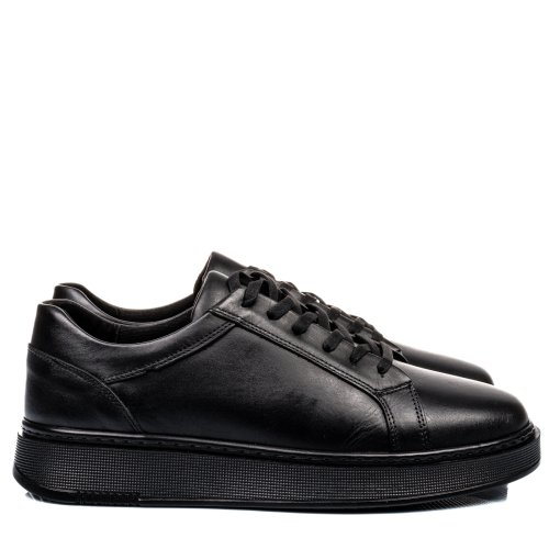 Pantofi sport negri piele naturala bveby003