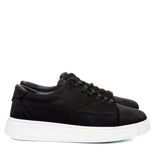 Pantofi sport negri piele naturala bveiv032b