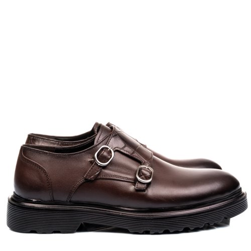 Pantofi maro inchis piele naturala bveck-144