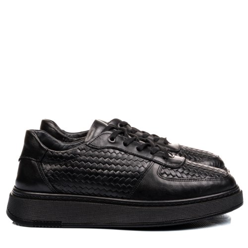 Pantofi sport negri piele naturala bveiv002