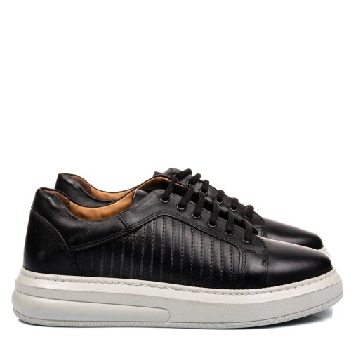 Pantofi sport negri piele naturala bveby001