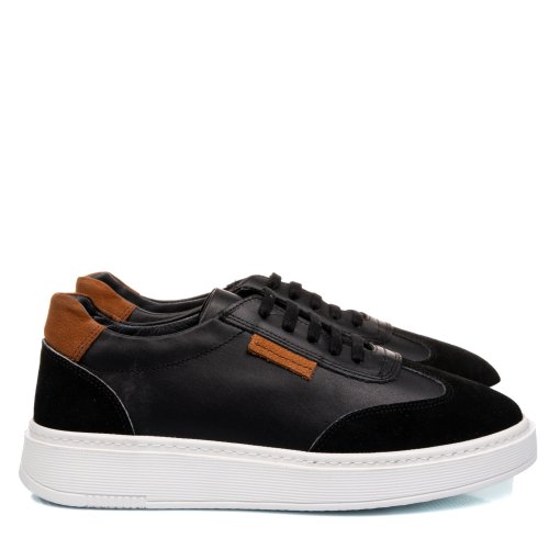 Pantofi sport negri piele naturala bveiv009b