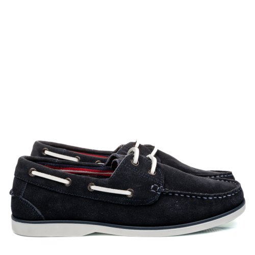 Mocasini bleumarin piele naturala intoarsa pveicas01