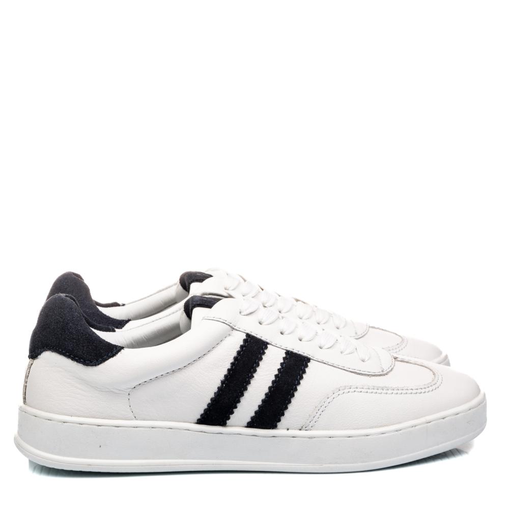 PANTOFI SPORT ALBI PIELE NATURALA WB19-5103