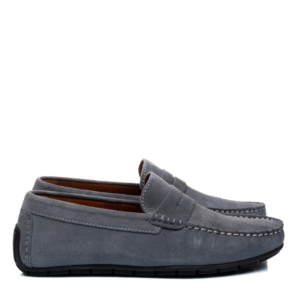 MOCASINI ALBASTRI PIELE NATURALA INTOARSA FVELD02