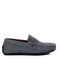 MOCASINI ALBASTRI PIELE NATURALA INTOARSA FVELD02