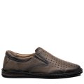 PANTOFI PERFORATI GRI PIELE NATURALA 1VE70