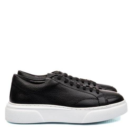 Pantofi sport negri talpa alba piele naturala 4ve79