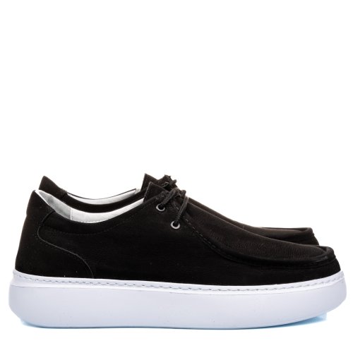 Mocasini negri piele naturala intoarsa 1ve0391
