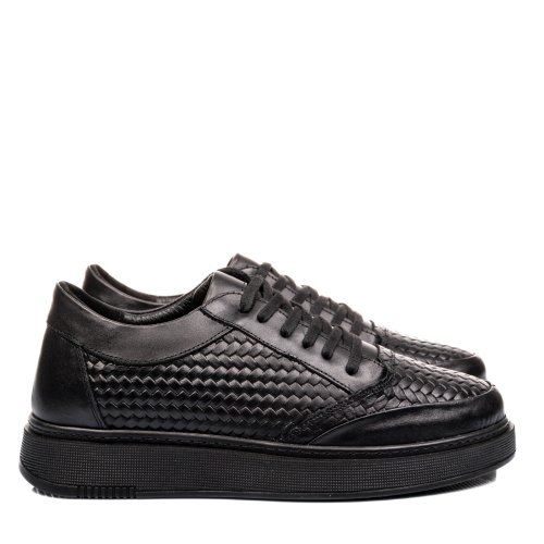 Pantofi sport negri piele naturala bveiv002b