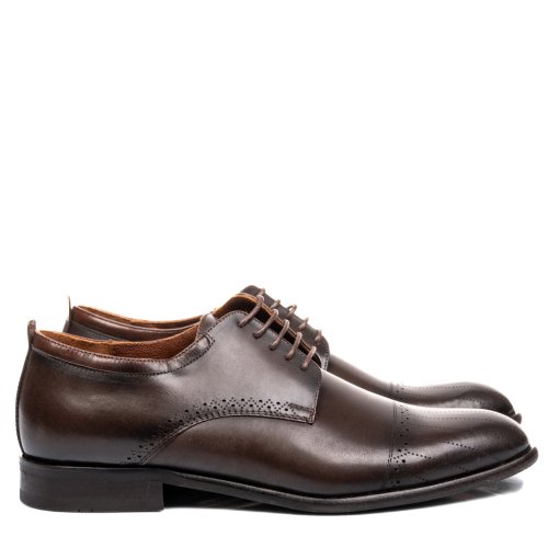 Pantofi maro inchis piele naturala 1ve20