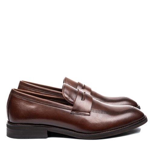 Pantofi maro inchis piele naturala 3ve20