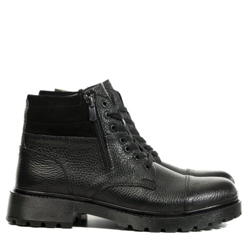 Ghete negre piele naturala nvefb018