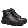 GHETE NEGRE PIELE NATURALA 4VE89