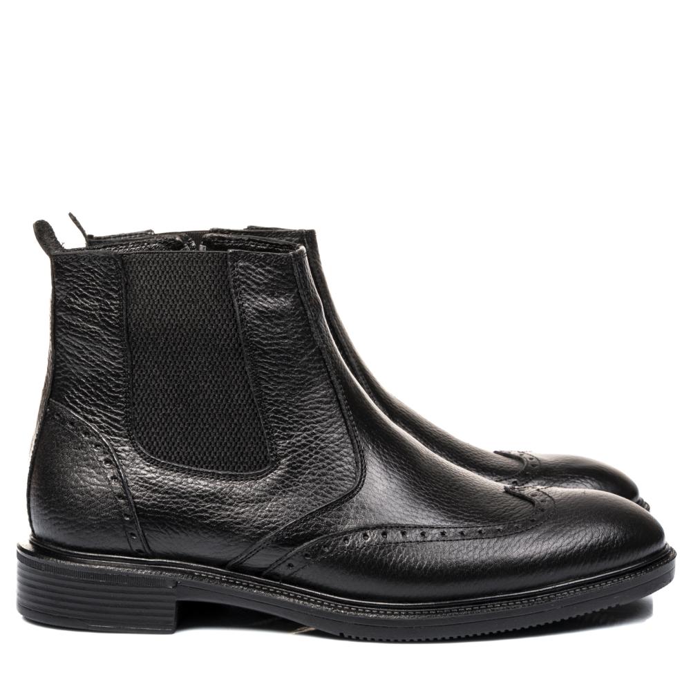 GHETE NEGRE PIELE NATURALA BVEPK120
