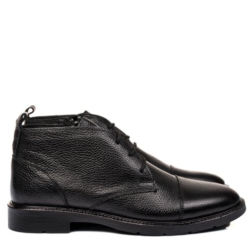 Ghete negre piele naturala ekb-001