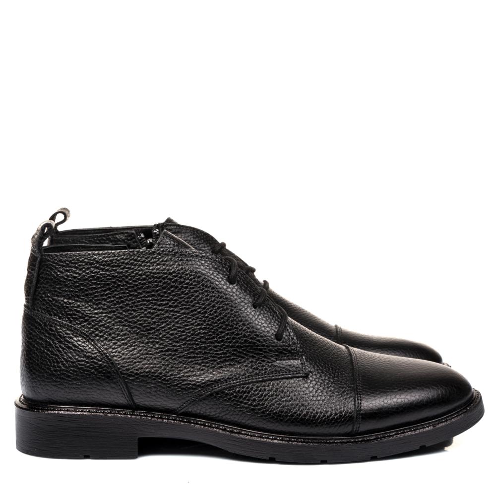 GHETE NEGRE PIELE NATURALA EKB-001