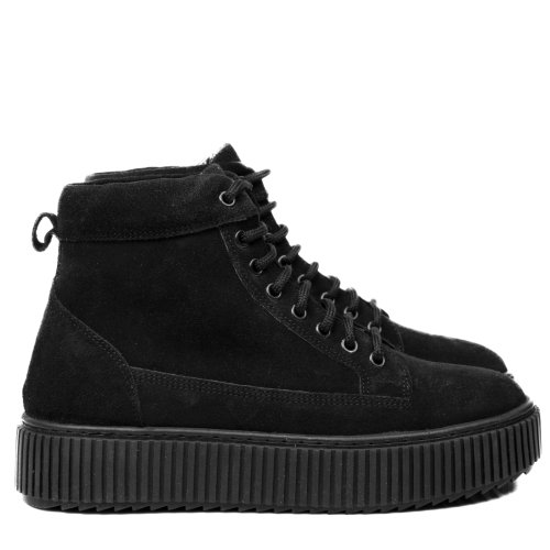 Ghete negre piele naturala intoarsa 4ve89