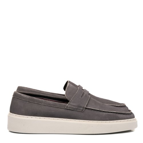 Mocasini gri piele naturala mves-638r03