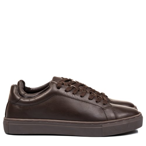 Pantofi sport maro inchis piele naturala mves115r01