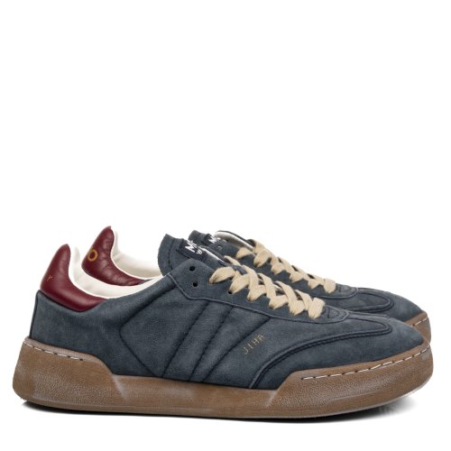 Mono way, pantofi sport albastri piele naturala intoarsa jiha