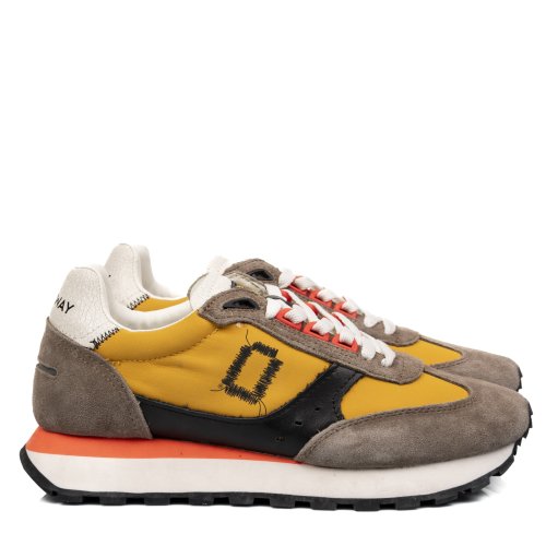 Mono way, pantofi sport galbeni piele naturala intoarsa rider