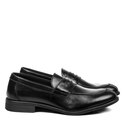 Mocasini negri piele naturala ms464r11