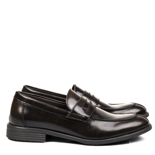 Mocasini maro inchis piele naturala ms464r11