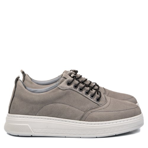 Pantofi gri talpa alba piele naturala 1ve326