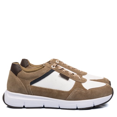 Pantofi sport bej alb piele naturala flexmax-05