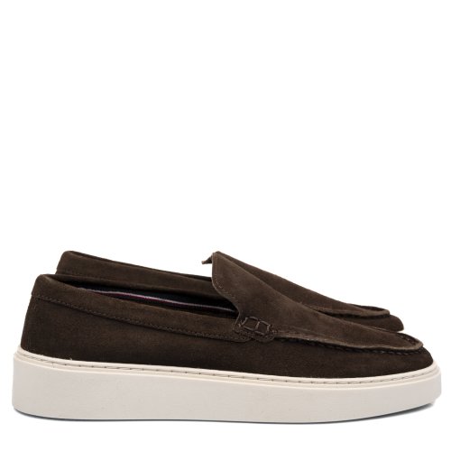 Mocasini maro inchis piele naturala intoarsa ms-638r01