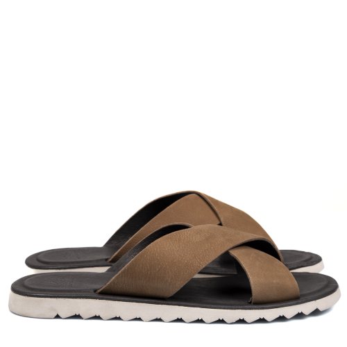 Papuci maro piele naturala 2ve3126-0039