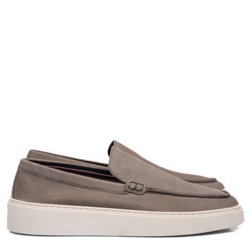 Mocasini gri  piele naturala intoarsa ms-638r01