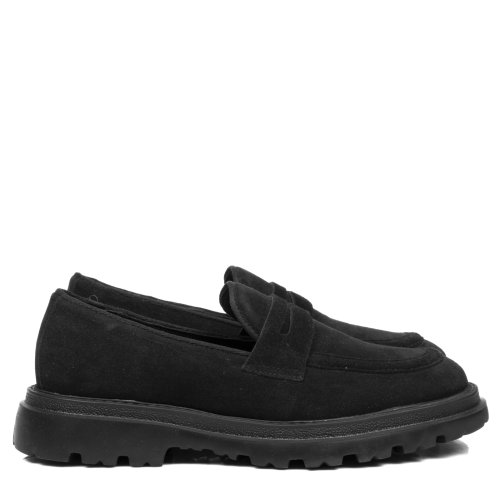 Mocasini negri piele naturala intoarsa 4ve81