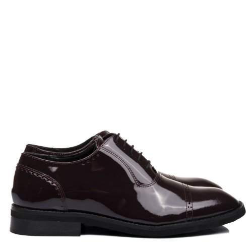 Pantofi visinii piele naturala lacuita 4ve19b