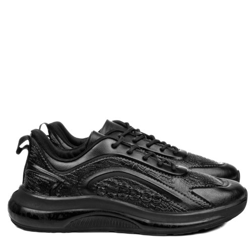Pantofi sport negri piele naturala yve512