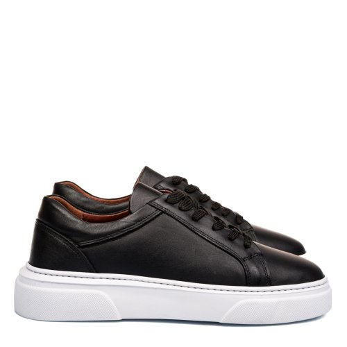 Pantofi sport negri piele naturala bveiv055