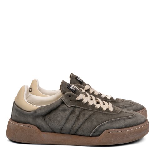 Mono way, pantofi sport gri piele naturala intoarsa jiha