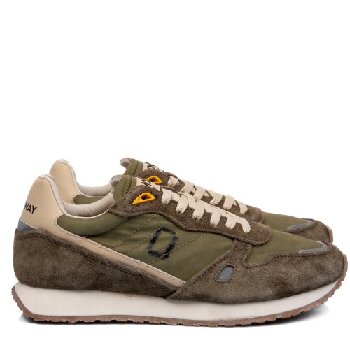 Mono way, pantofi sport green piele naturala intoarsa rider 90