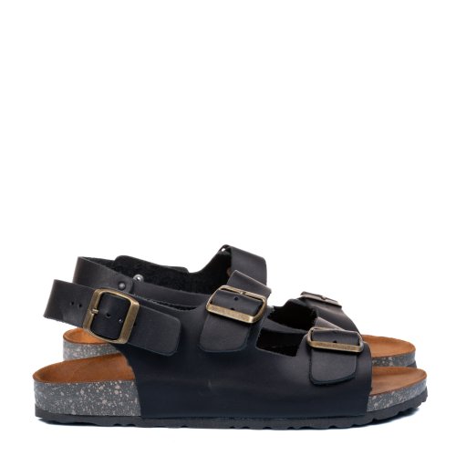 Sandale negre piele naturala isaia