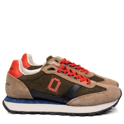 Mono way, pantofi sport khaki piele naturala intoarsa rider 38