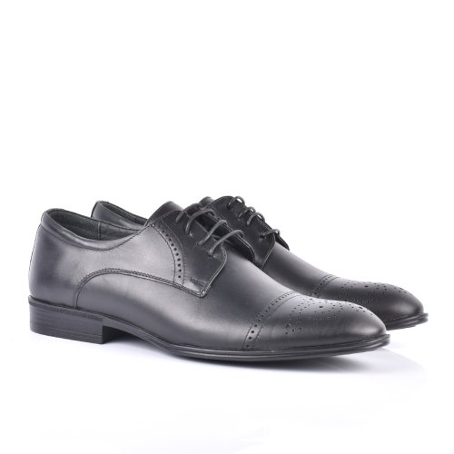 Pantofi negri piele naturala zeus